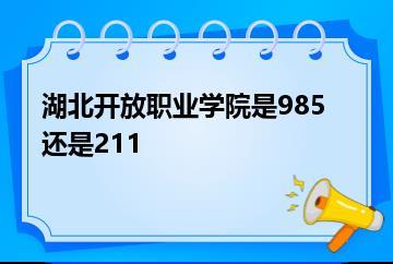 湖北开放职业学院是985还是211？