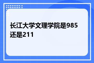 长江大学文理学院是985还是211？
