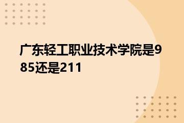 广东轻工职业技术学院是985还是211？