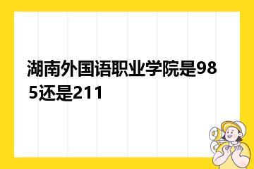 湖南外国语职业学院是985还是211？