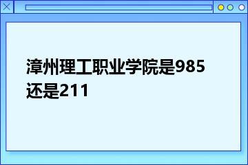 漳州理工职业学院是985还是211？