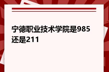 宁德职业技术学院是985还是211？