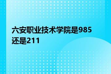 六安职业技术学院是985还是211？