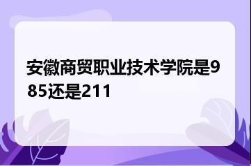 安徽商贸职业技术学院是985还是211？