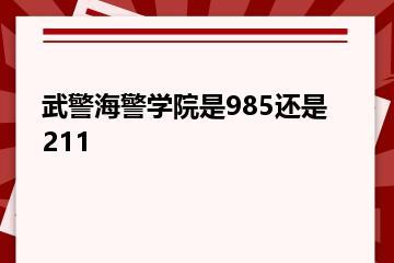 武警海警学院是985还是211？