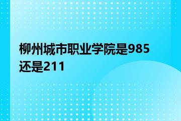 柳州城市职业学院是985还是211？