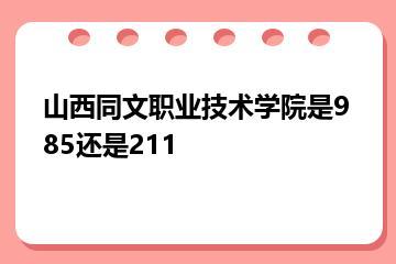 山西同文职业技术学院是985还是211？