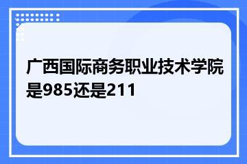 广西国际商务职业技术学院是985还是211？