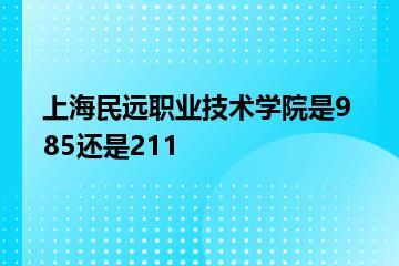 上海民远职业技术学院是985还是211？