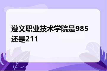 遵义职业技术学院是985还是211？
