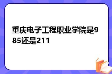 重庆电子工程职业学院是985还是211？