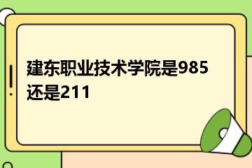 建东职业技术学院是985还是211？