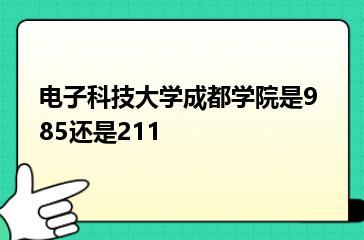 电子科技大学成都学院是985还是211？