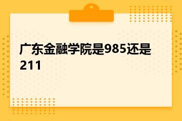 广东金融学院是985还是211？