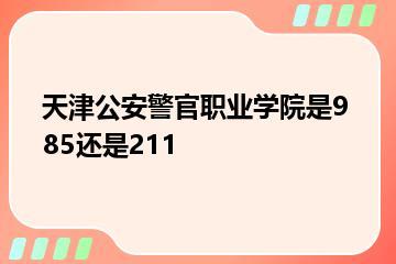 天津公安警官职业学院是985还是211？