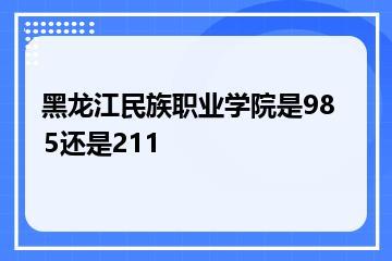 黑龙江民族职业学院是985还是211？