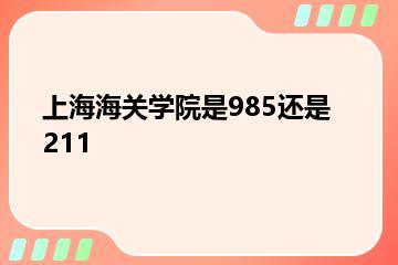 上海海关学院是985还是211？