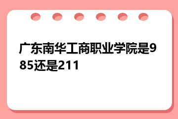 广东南华工商职业学院是985还是211？