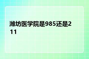 潍坊医学院是985还是211？