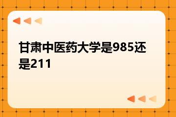 甘肃中医药大学是985还是211？