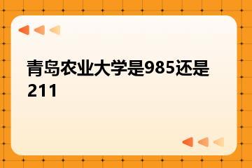 青岛农业大学是985还是211？