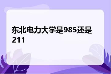 东北电力大学是985还是211？