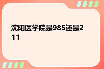沈阳医学院是985还是211？