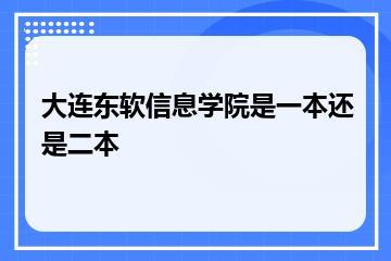 大连东软信息学院是一本还是二本？