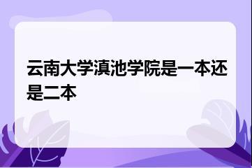 云南大学滇池学院是一本还是二本？
