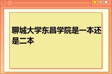 聊城大学东昌学院是一本还是二本？