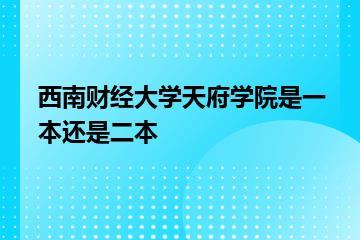 西南财经大学天府学院是一本还是二本？