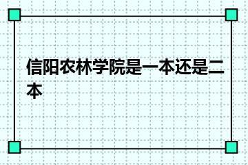 信阳农林学院是一本还是二本？