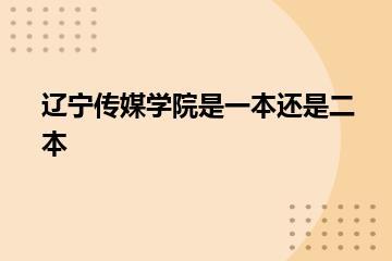辽宁传媒学院是一本还是二本？