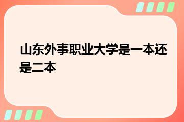 山东外事职业大学是一本还是二本？