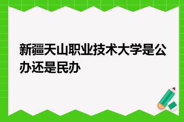 新疆天山职业技术大学是公办还是民办？