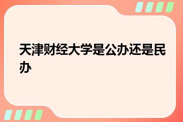 天津财经大学是公办还是民办？