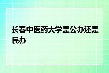 长春中医药大学是公办还是民办？