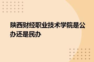 陕西财经职业技术学院是公办还是民办？