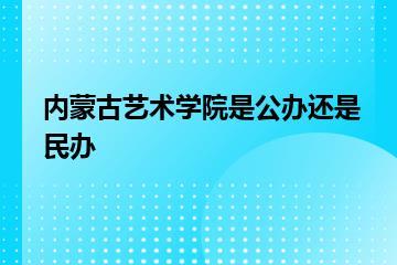 内蒙古艺术学院是公办还是民办？