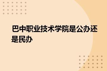 巴中职业技术学院是公办还是民办？