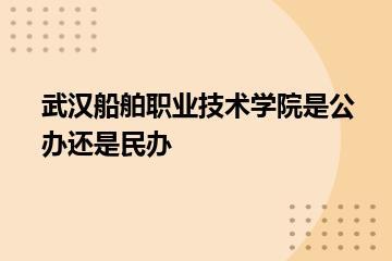 武汉船舶职业技术学院是公办还是民办？