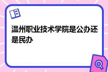 温州职业技术学院是公办还是民办？