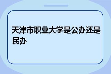 天津市职业大学是公办还是民办？