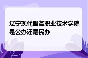 辽宁现代服务职业技术学院是公办还是民办？