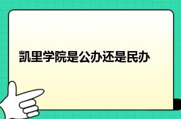 凯里学院是公办还是民办？