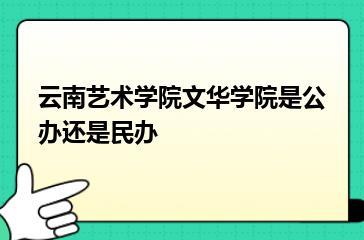 云南艺术学院文华学院是公办还是民办？