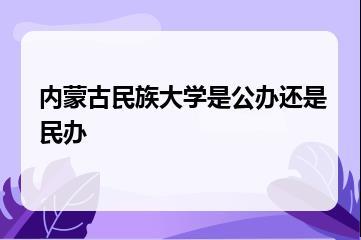 内蒙古民族大学是公办还是民办？