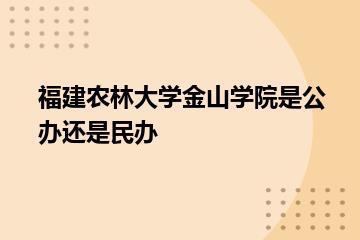 福建农林大学金山学院是公办还是民办？