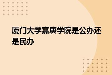 厦门大学嘉庚学院是公办还是民办？
