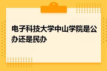 电子科技大学中山学院是公办还是民办？